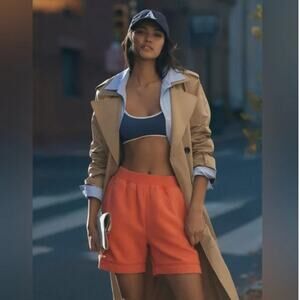 Anthropologie Daily Practice Pull-On Shorts Womens XXS Orange Lounge Athleisure